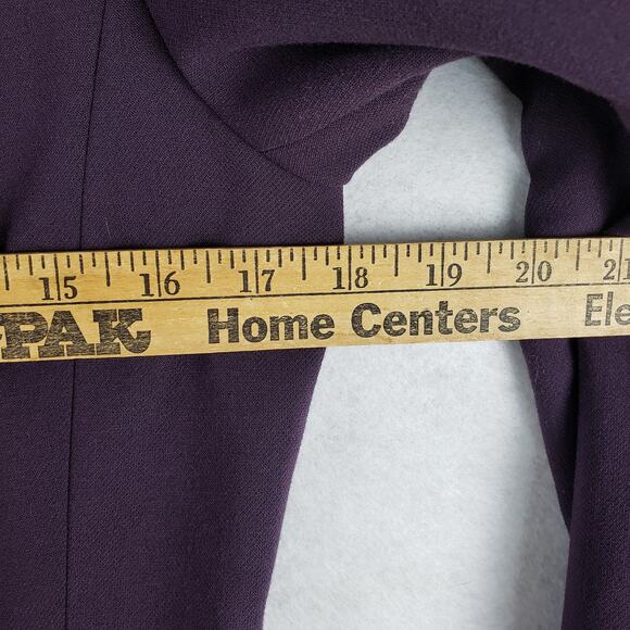 Trouve Women's XS Dark Purple Blazer Black Faux Leather Shoulder Office Gothic‎ - Picture 6 of 12